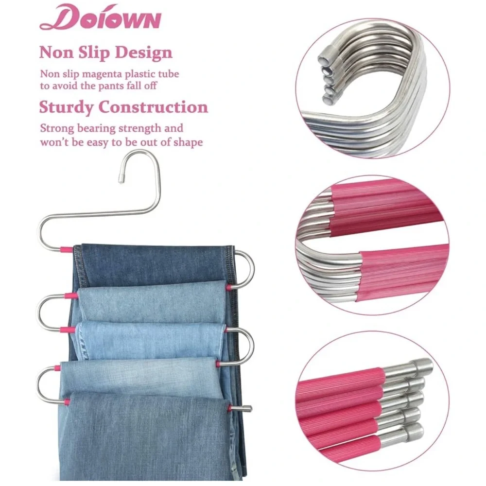 ⭐️3/$27⭐️ Bundle of 10 Pink Multi-Layer Hangers